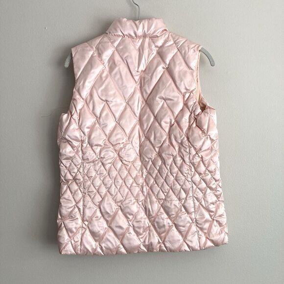 Lands End Pink Goose Down Insulated Puffer Vest Womens Size Small PETITE Ski - Picture 6 of 10